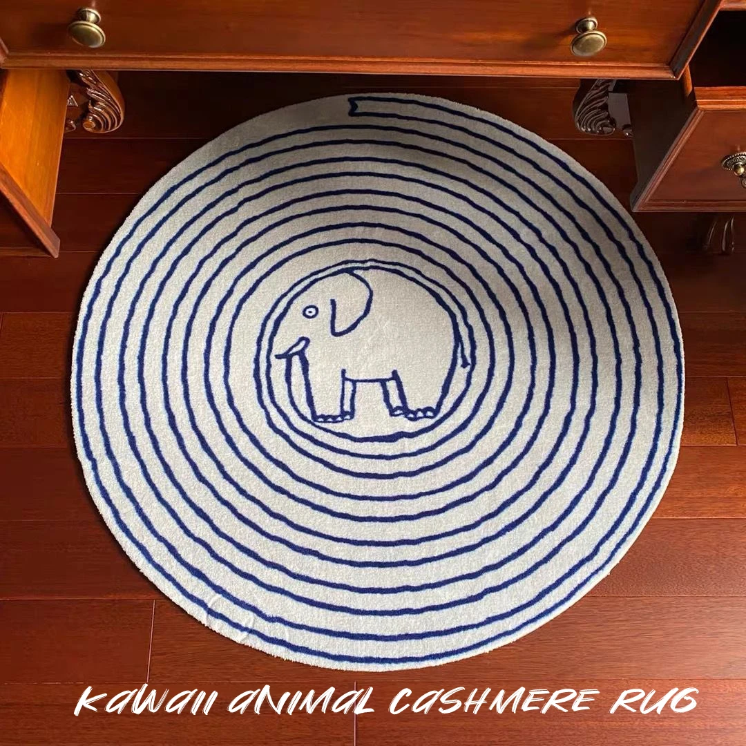

Cute Animal Cashmere Rugs for Bedroom Bedside Carpet Soft Living Room Decoration Large Area Rug Non-slip Dressing Table Carpets
