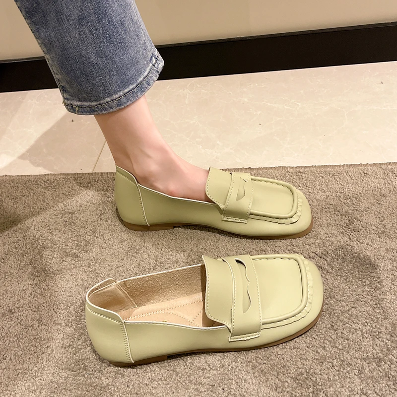 Туфли женские для вождения элегантные мягкие мокасины круглый носок без