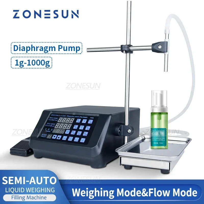 Фото Насос-дозатор ZONESUN ZS-DPYT320 с диафрагменным приводом и функцией взвешивания, для розлива жидкостей 1-1000 г в маленькие бутылки, для эфирных масел, соков, парфюмерии №2