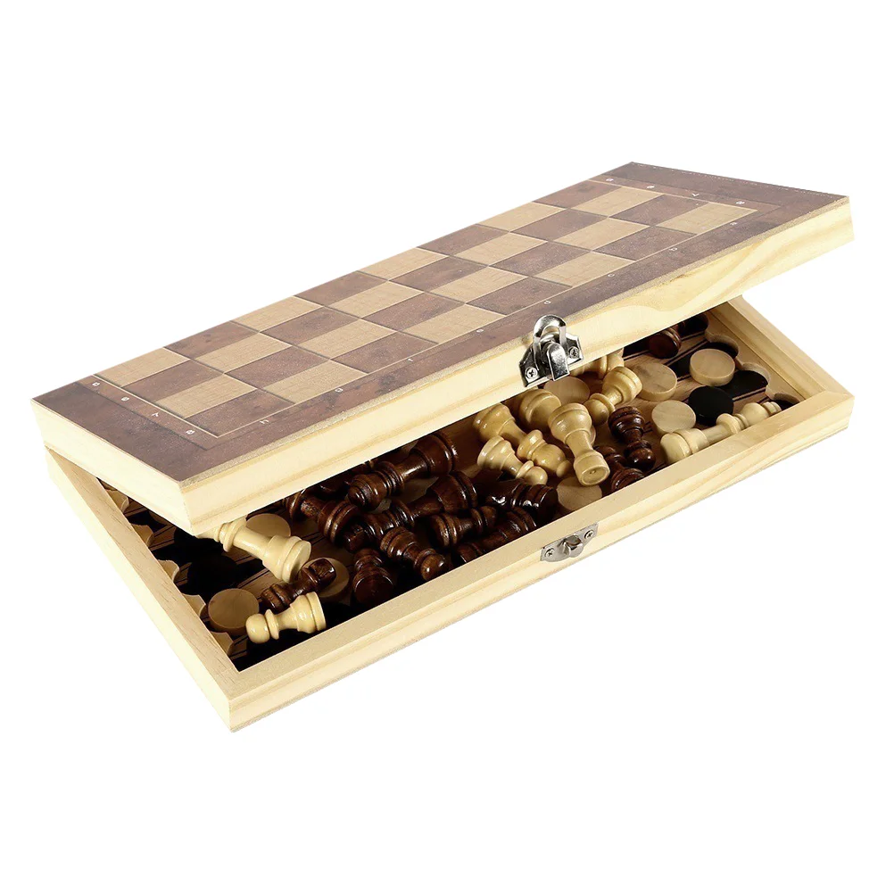 

Board Games Brown wood Chess Box travel Folding Board Games party Table Games family Chess Set learning Chess Board