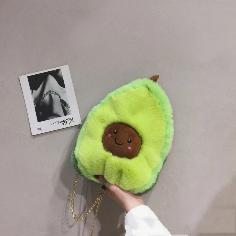 New Creative Chain Plush Backpack Soft Girl Doll Crossbody Bag Cute Funny Shoulder Bag female Storage mobile phone bag