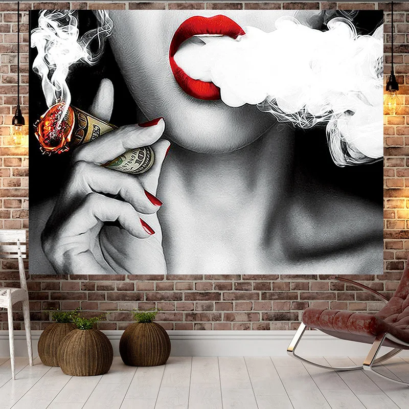 Скандинавский серый красный гобелен для сигарет настенный подвесной доллар США