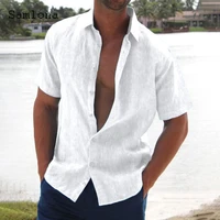 samlona mens lepal collar blouse 2022 short sleeve casual beach shirt masculina camisa tops blusas homme ropa sexy men clothing