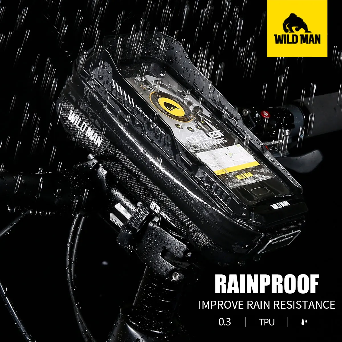 Сумка на руль для горного велосипеда WILD MAN XT3 с держателем телефона