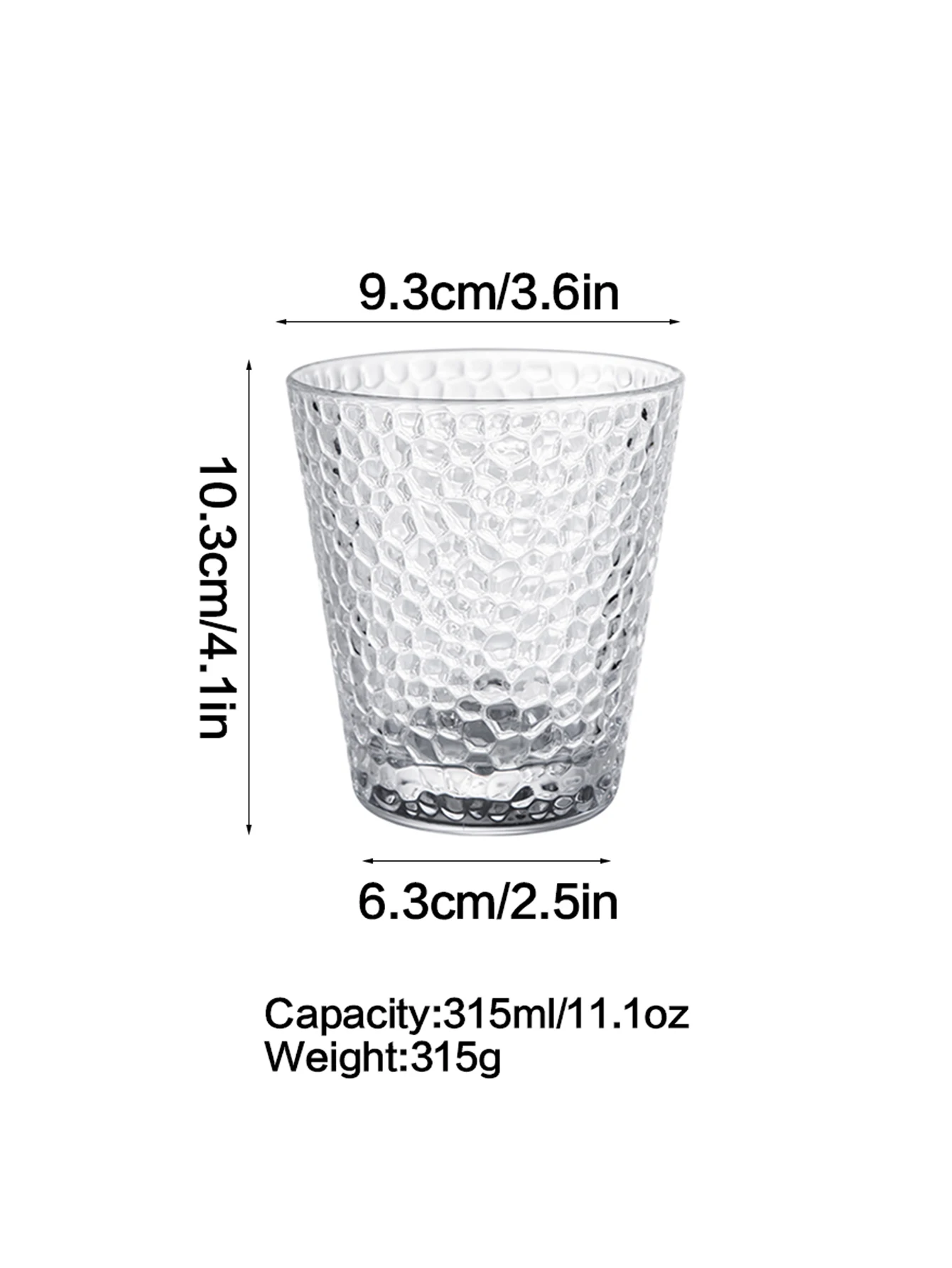 Стеклянный Стакан KLP С Молотковым Узором - Прочная Термостойкая Чаша Для
