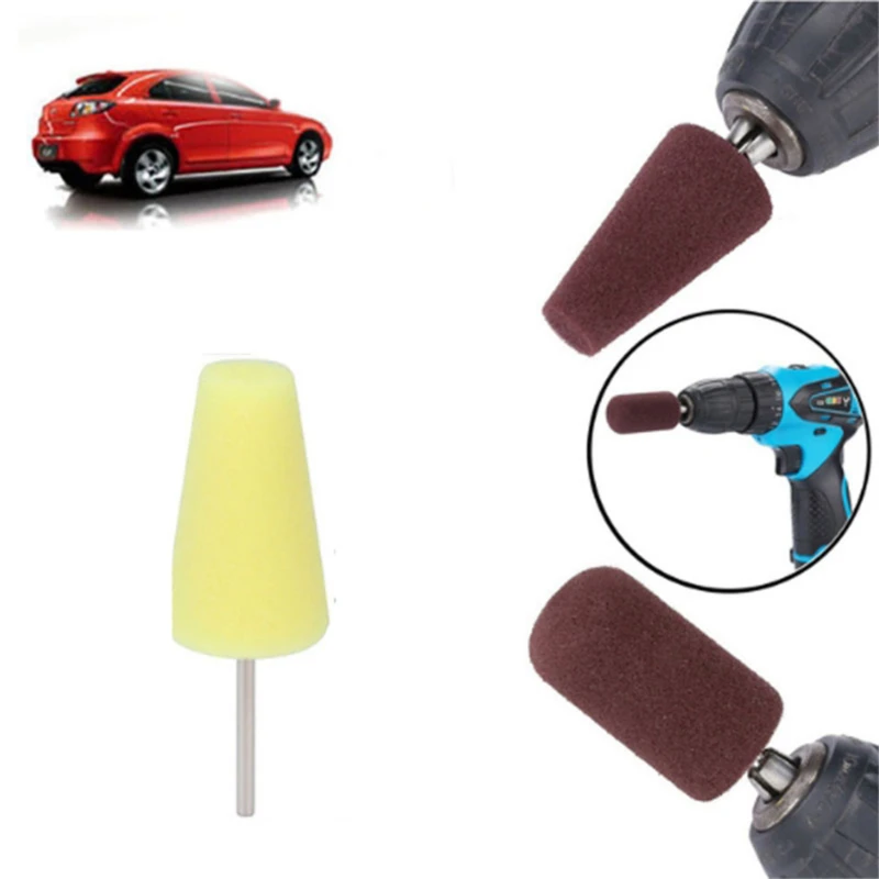 

Novel Car Wheel Sponge Cone Round Metal Hub Polish Buffing Shank Polishing Pad Car Cleaning Tool Multi Colors