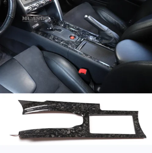 

Real Forged Carbon Fiber Gear Panel Cover Trim Fit For Nissan GTR R35 08-16