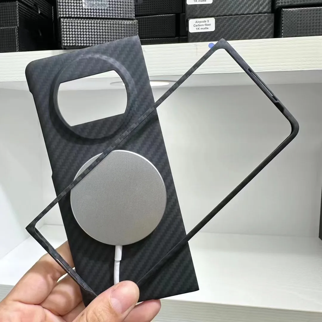

Чехол из настоящего углеродного волокна для Huawei Mate X3 Magsafe, чехол с магнетизмом, задняя крышка из арамидного волокна для Huawei Mate X3, чехол