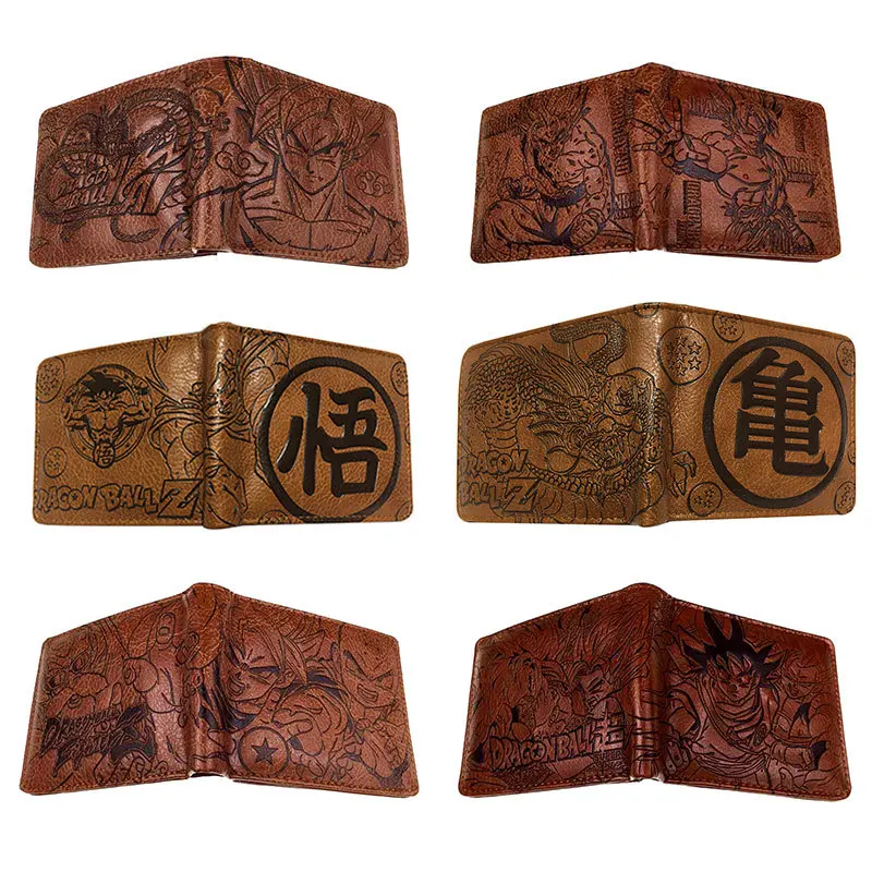 

Anime Peripheral Dragon Ball GOKU Character Embossed PU Wallet Teenage Men and Women Leather Fashion Purse Fans Toys Gift