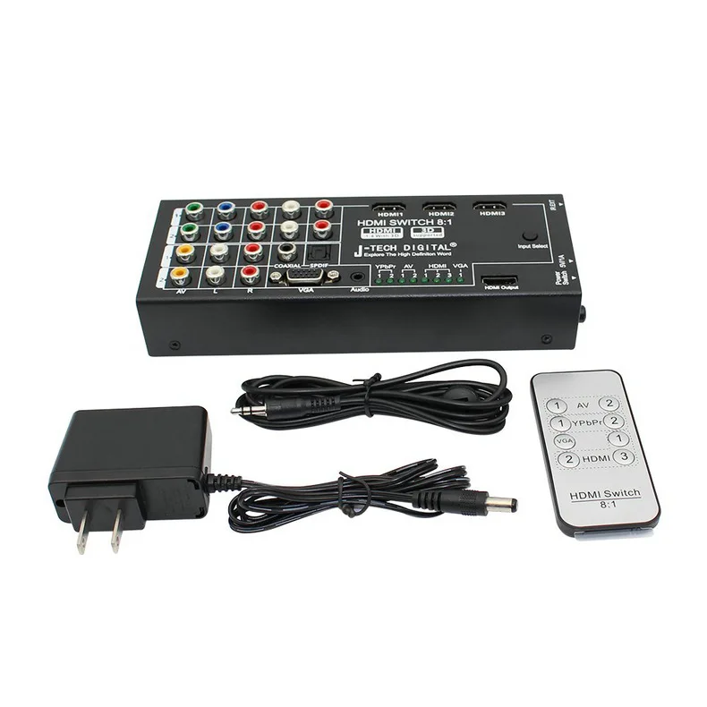 Коммутатор совместимый с HDMI 8X1 смешанные входы цифровой многофункциональный