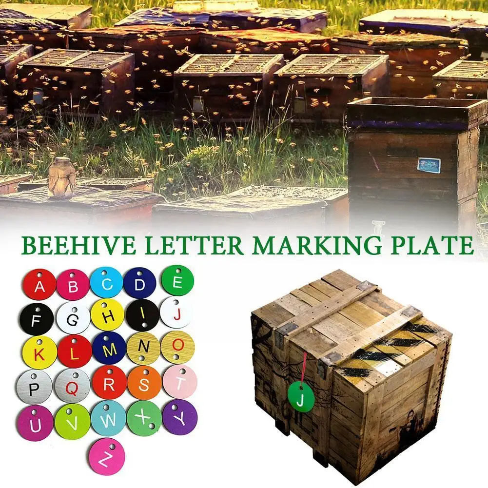 

Beehive Letter Marking Plate 26 Pcs Round Numbered Box Label Tag Sequential Husbandry Marker Beehive Farm Beekeeping Number C8w5
