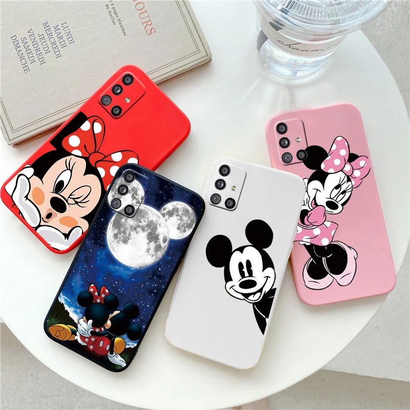 For Samsung Galaxy A51 4G Cute Pink Mickey Mouse Disney Case Silicone Back Cover For Samsung A51 A 51 4G Shockproof Bumper Coque