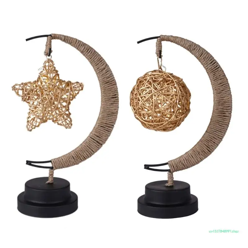 

Rattan Woven Eid Led Light Moon Star Decorative Holiday Birthday New Year