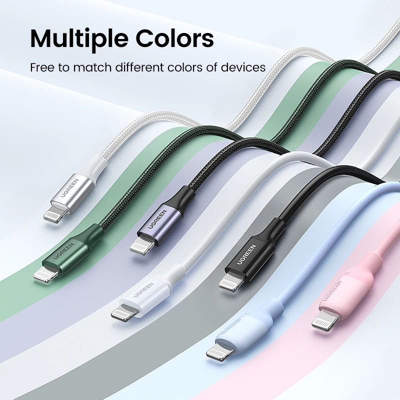 UGREEN MFi 20 Вт PD USB C к Lightning Кабель для iPhone 14 13 12 11 Pro ...