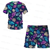 mens summer tracksuit hawaiian vacation style t shirt shorts set casual outfit outdoor suit oversized streetwear male clothing