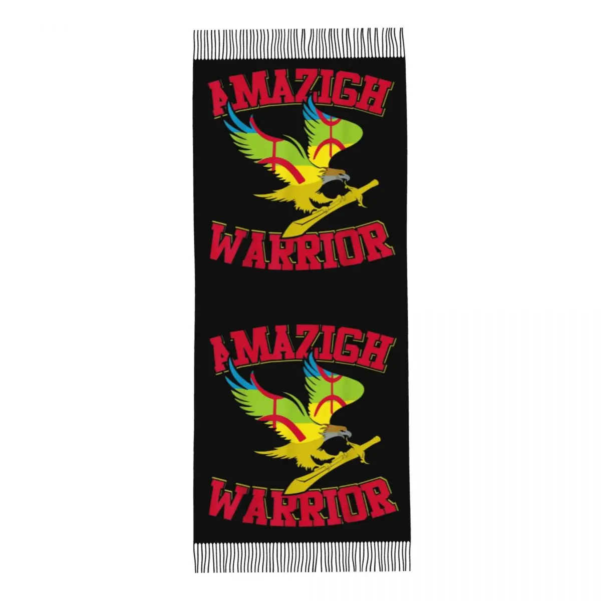 Шарф Amazigh Warrior Kabyle мягкий сарафан с бахромой и флагом Бербера геометрическим