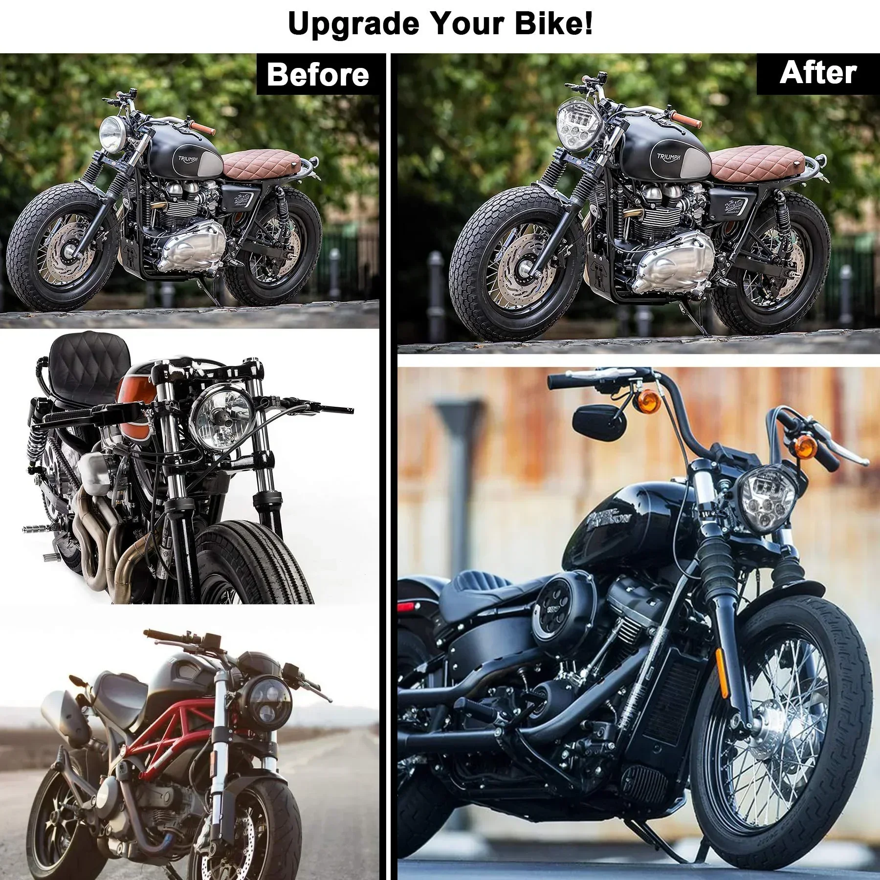 Мотоциклетная фара 7 дюймов Hi Lo Beam Белый Красный DRL светодиодная для Har-ley Da-vidson Honda