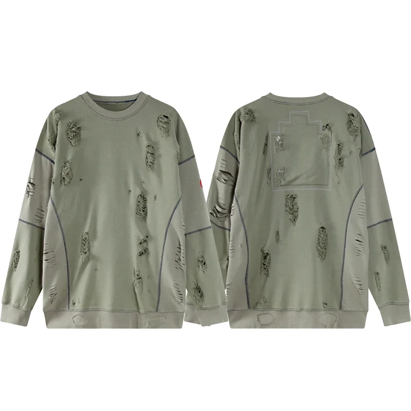 Модная толстовка с рваными отверстиями CAVEMPT мужская и женская