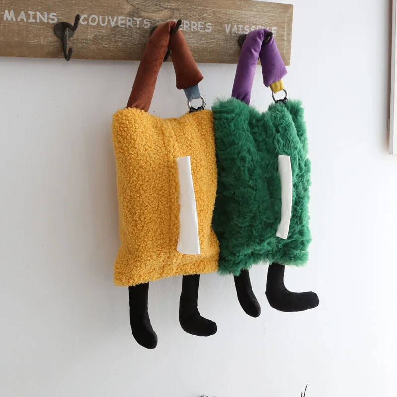 

Soft Creative Plush Tissue Bag Napkin Tissue Holder Container Napkin Car Tissue Box Wet Wipes Box Paper Towel