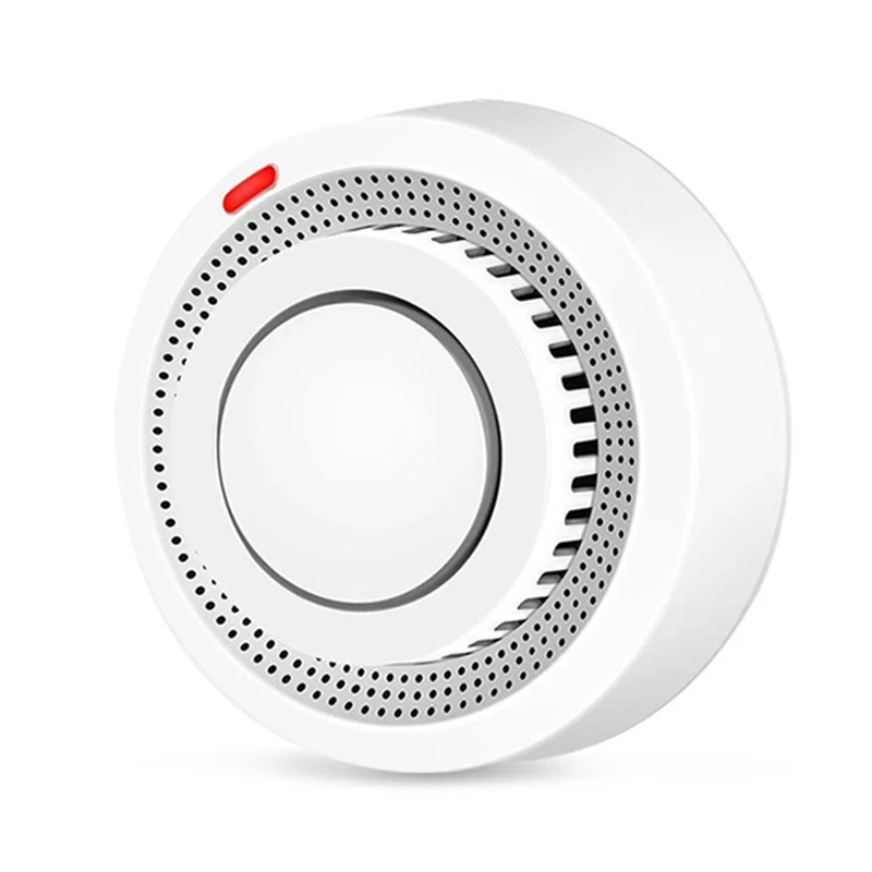

Смарт-детектор дыма Tuya Smart Home, пожарная сигнализация, фотоэлектрический датчик дыма с прогрессивным звуком, работает с концентратором Tuya Zigbee