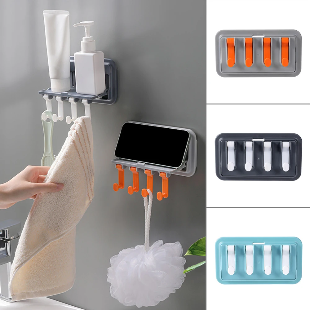 

Household Punch-Free Hook Multifunctional Foldable Wall Mounting Storage Rack Waterproof Hook Easy Installation Coat Holder LB88