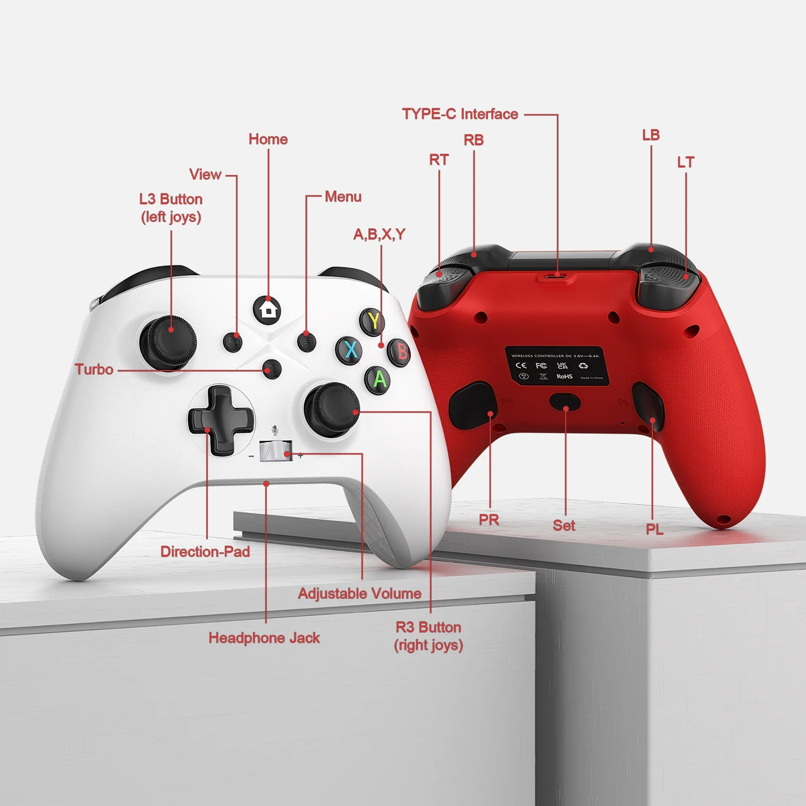 Беспроводной геймпад 2,4G для Xbox ONESlimSeries SX, консольный ПК, джойстик, джойстик с программируемой 6-осевой гироскопической функцией Turbo (art.: 3920d3fffd73c) - 3920d3fffd73c