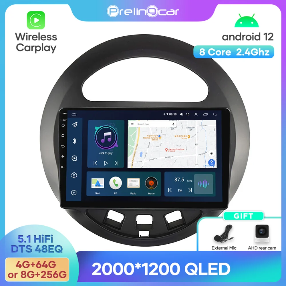 

Android 12 DTS Sound For Geely Panda 2009-2016 Years Navigation Multimedia Car Player Radio 2Din Stereo Bluetooth 48EQ