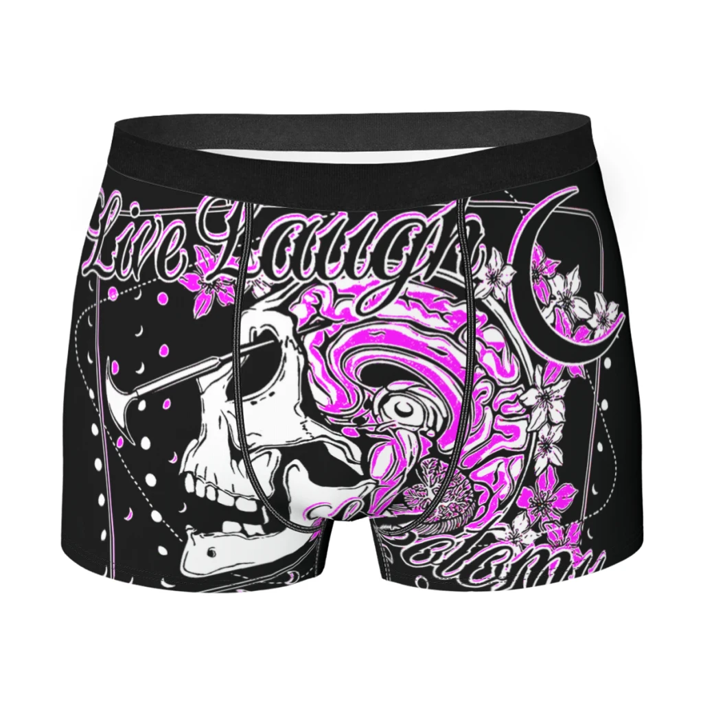 

Живой смех Lobotomy мужские боксеры специальный дизайн черепа дышащее креативное нижнее белье высшего качества шорты с принтом