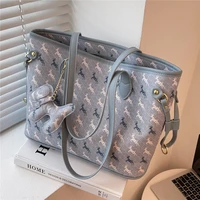 trendy animal print designer large tote handbags for women 2022 fashion brand female shopper purse college girls shoulder bags