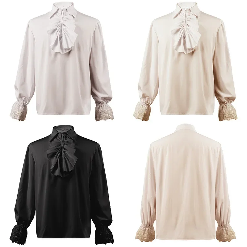 Средневековая винтажная готическая рубашка в Европе и Америке мужской топ