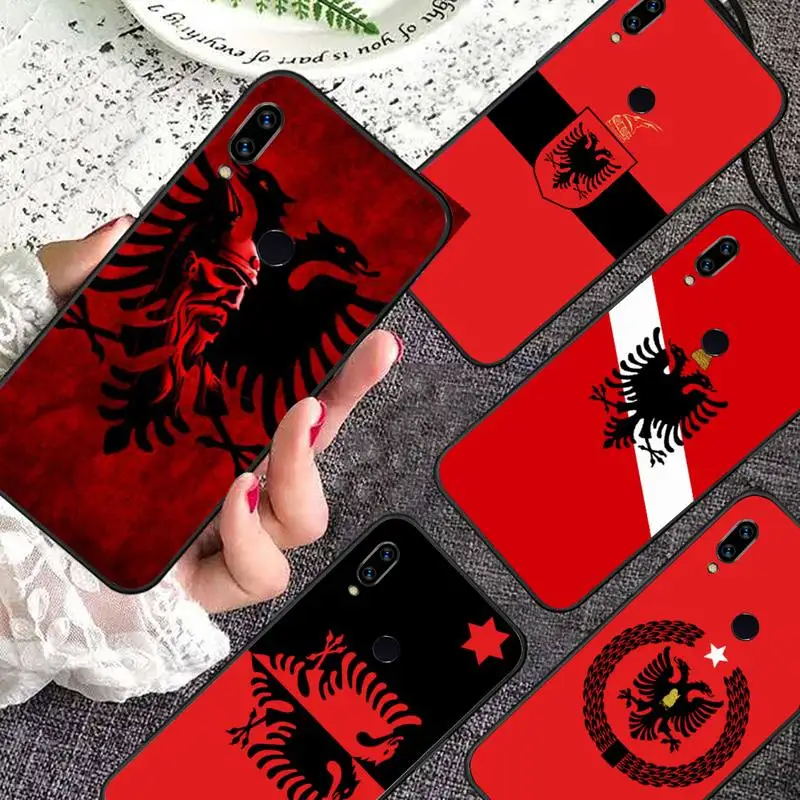 

Albania Flag Eagle Phone Case For Xiaomi Redmi note 7 8 9 11 i t s 10 A poco f3 x3 pro lite funda shell coque cover