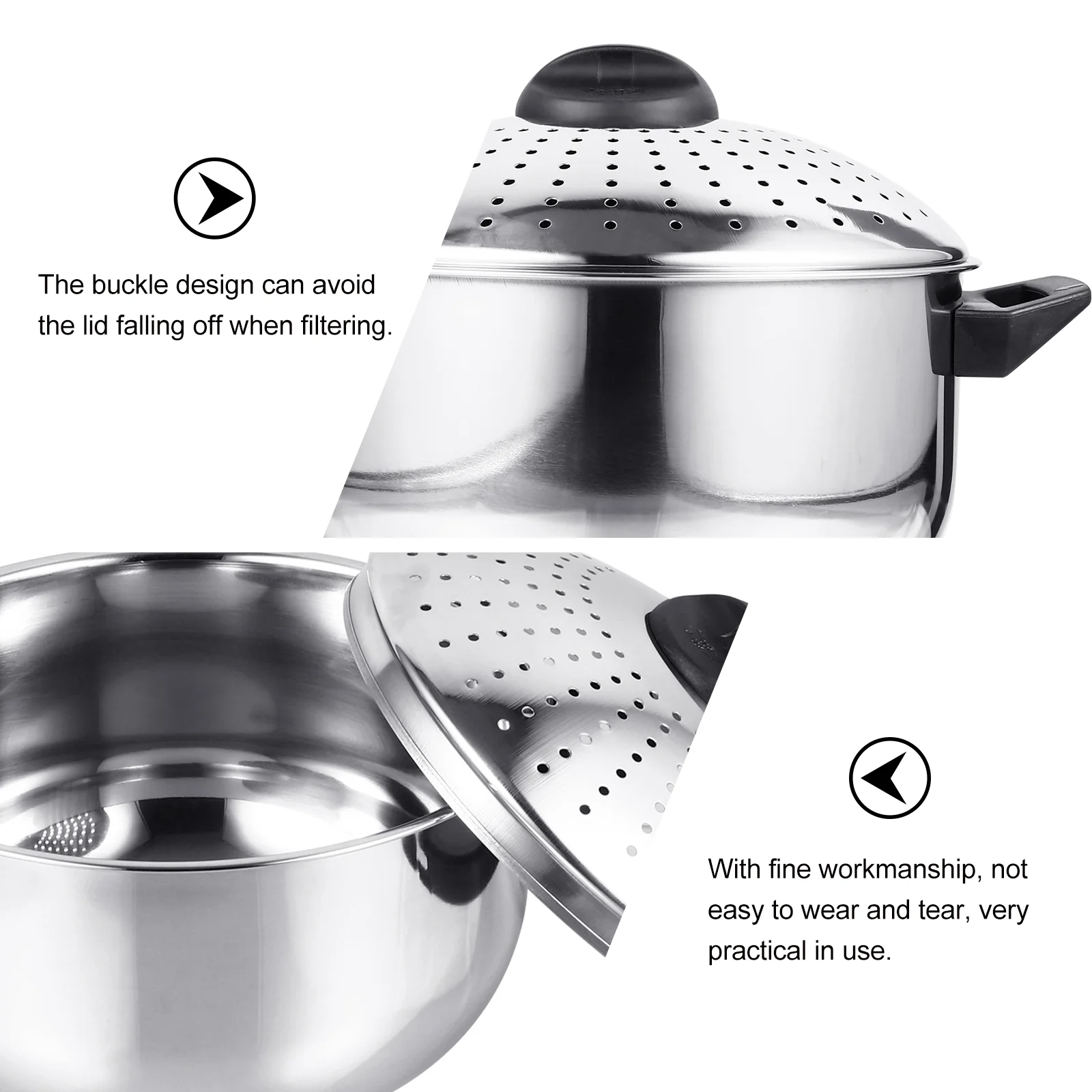 

Pot Pasta Steel Stainless Cooking Strainer Lid Noodles Soup Cooker Pan Ramen Spaghetti Saucepan Steamer Boiling Stock Kitchen