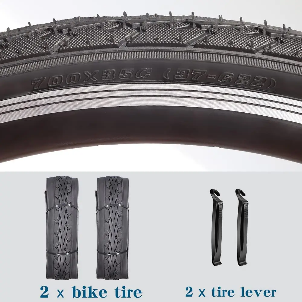 2 Pack 700x35C Bike Tire Foldable Replacement Tires Road Bicycle Tire