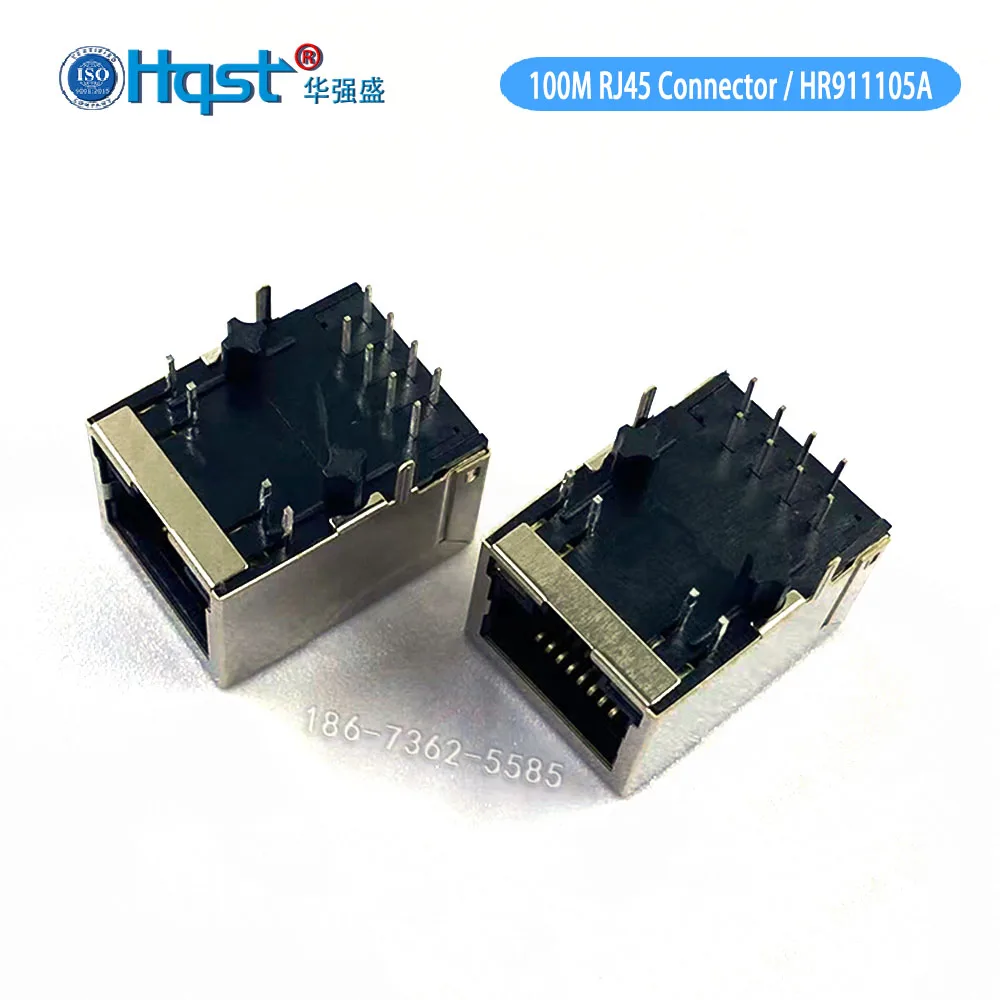 H1159A01A/HR911105A RJ45 гнездовой разъем 1 порт Tab Up 100 Base-T 8p8c Cat5 SMT с желтым/зеленым
