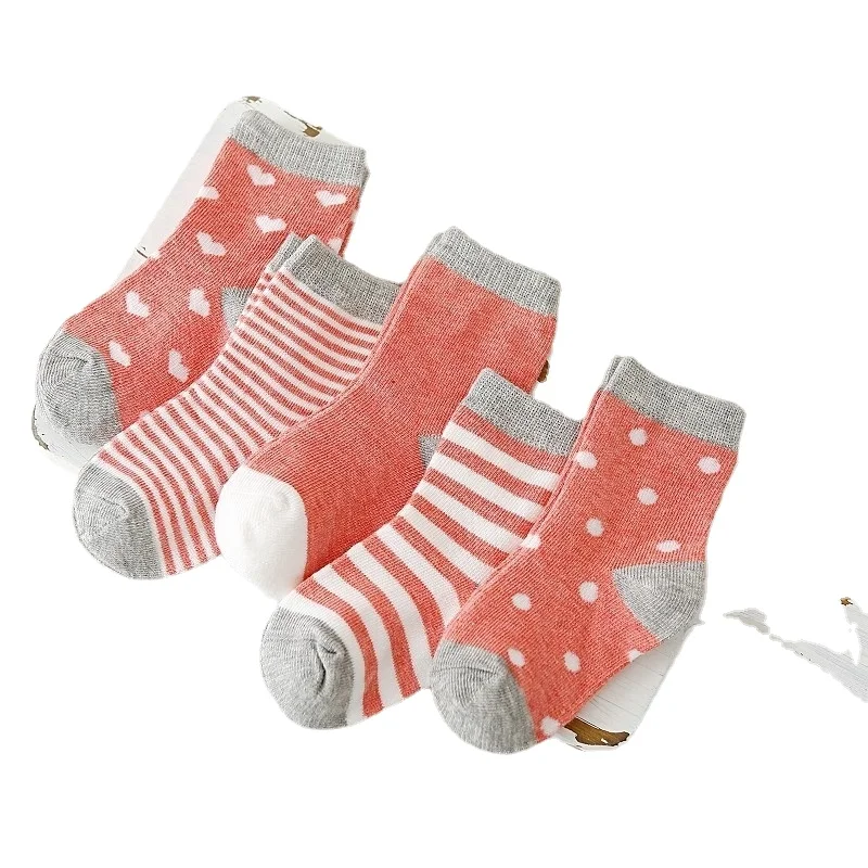 

5Pairs Kids Pure Cotton Animal Design Fadeless Newborn Baby Boy Socks Soft Children's For Girls 0-1-3-7YWholesaleFree Delivery