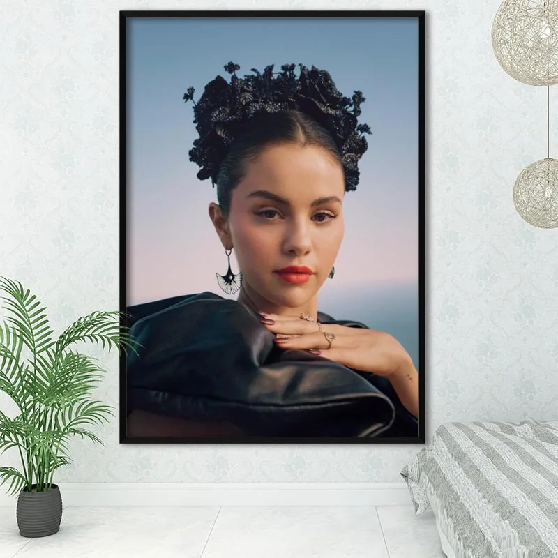 Холщовый постер Селена Гомез Настенный декор для гостиной |