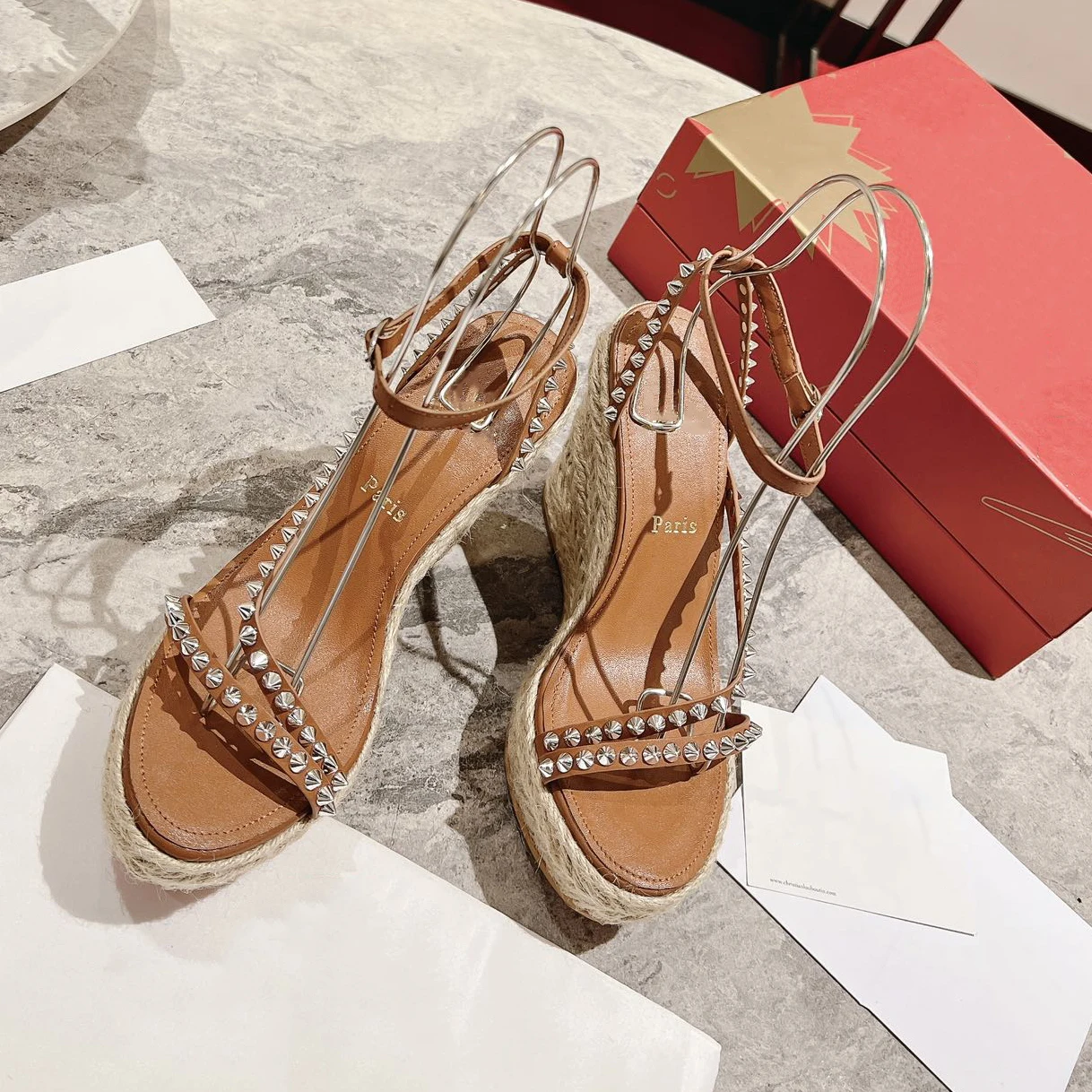 Top Quality Red Sole Womens High Heels 12cm Shoes Luxury Fashion Ladies Braided Sandals Classic Retro Designer High Heel HJ2049