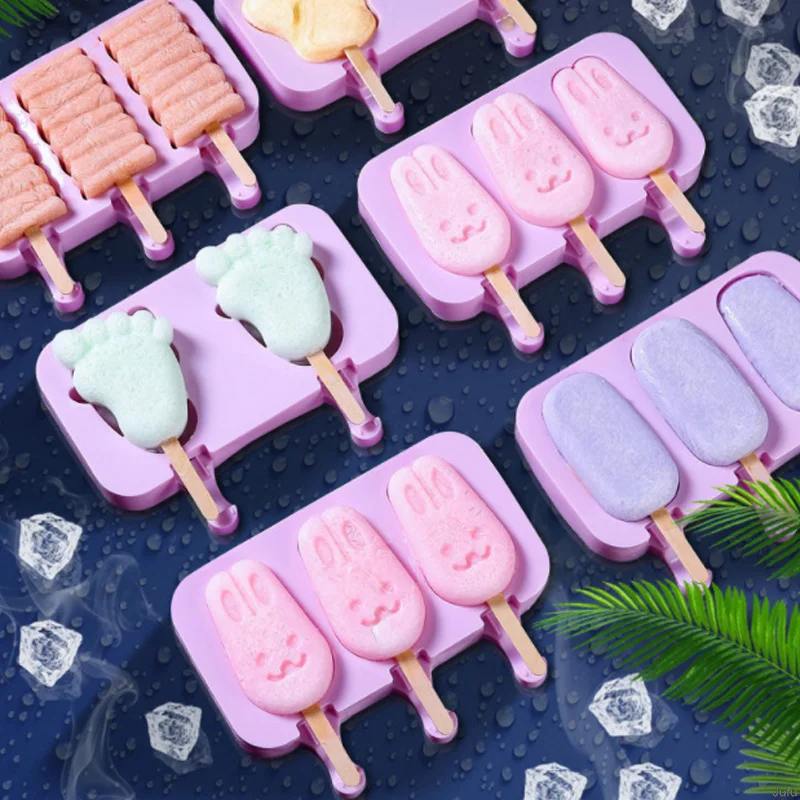 

Silicone DIY Ice Cream Mold For Chocolate Dessert Popsicle Moulds Ice Tray Kitchen Utensils Magnum Cake Mold Party Supplies