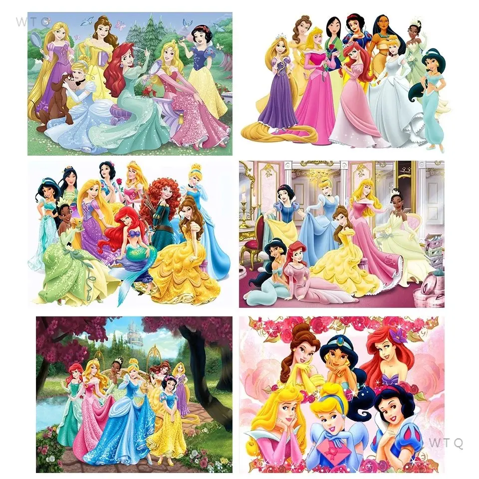 

Картина на холсте с принцессами Диснея, мультяшная принцесса, картина, подарок для девочки, украшение для гостиной, плакаты и принты, настен...