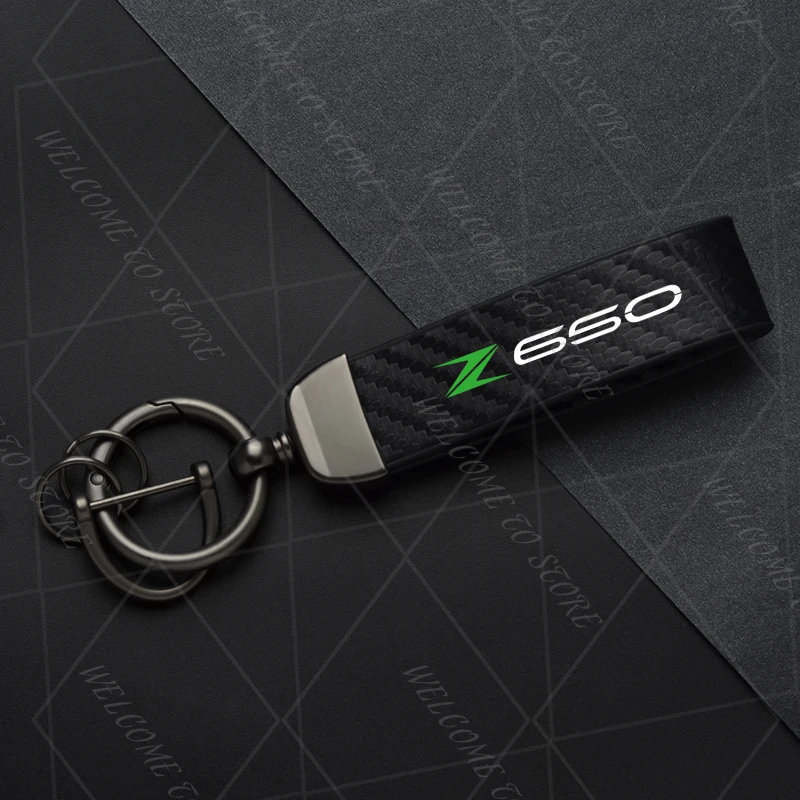 

2025 для Kawasaki Z400 Z500 Z650 Z900 Z серии логотип для женщин и мужчин, брелок из углеродистой кожи, мотоциклетный брелок, аксессуары для ключей