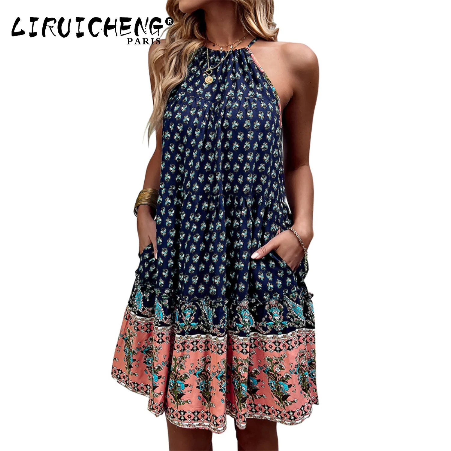 

2023 Women's Wear Fashion Clothing Designer Print Summer Bohemia Casual Holiday Beach Dress