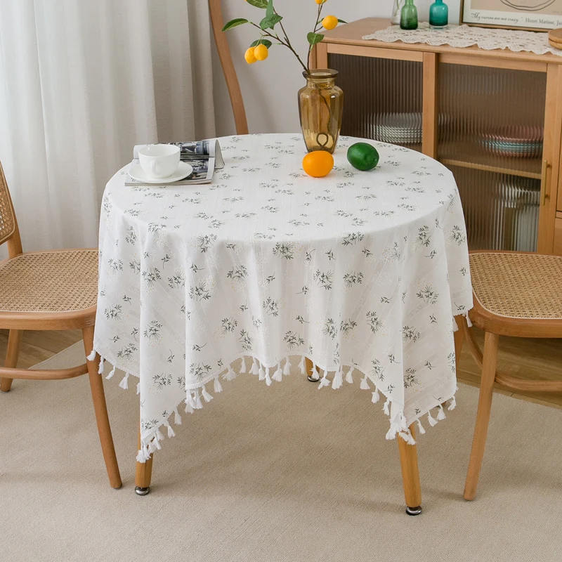 

Pastoral style tablecloth, waterproof and oil resistant tea table cloth, small round table cloth, fabric art