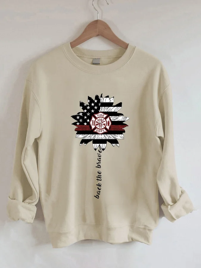 

Casual Printed Crew Neck Sweatshirt