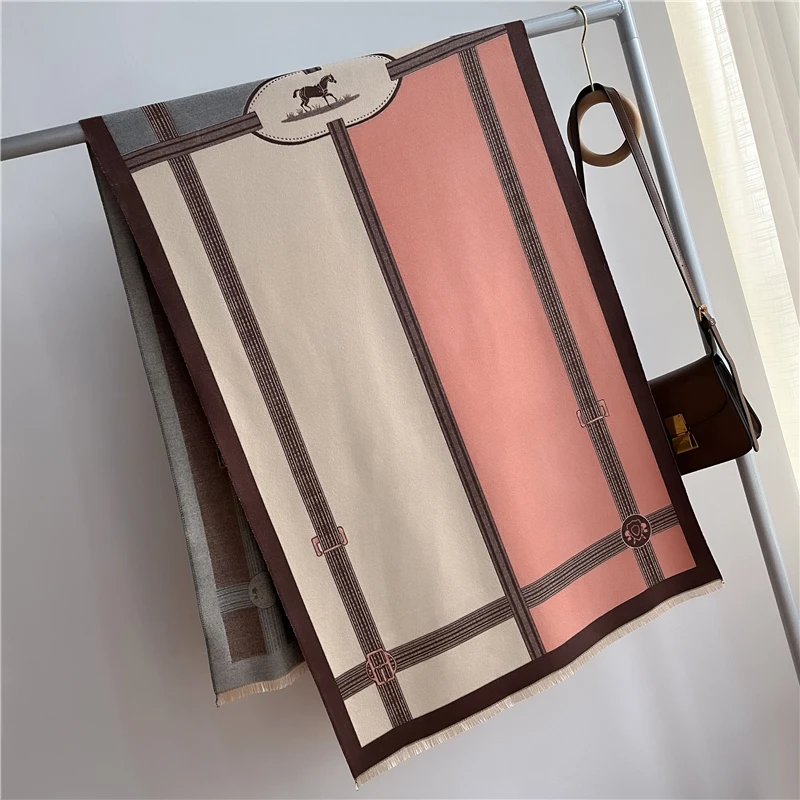 Fashion Winter Warm Cashmere Shawl Scarf for Women Design Neckerchief Pashmina Head Scarves Wrap Femal Poncho Echarpe Bandana