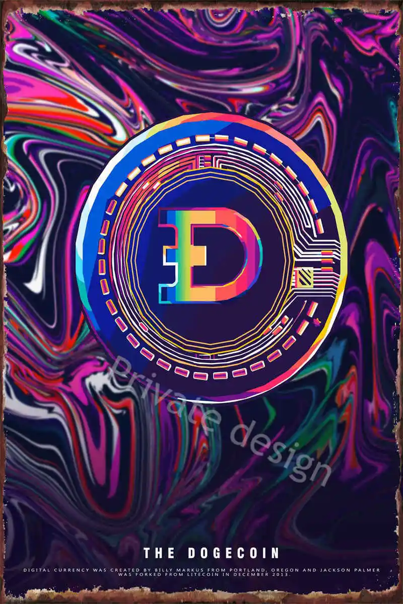 

Dogecoin винтажный металлический знак, жестяные таблички, Настенный декор, декор для комнаты, ретро-постер для художественного клуба, мужской п...