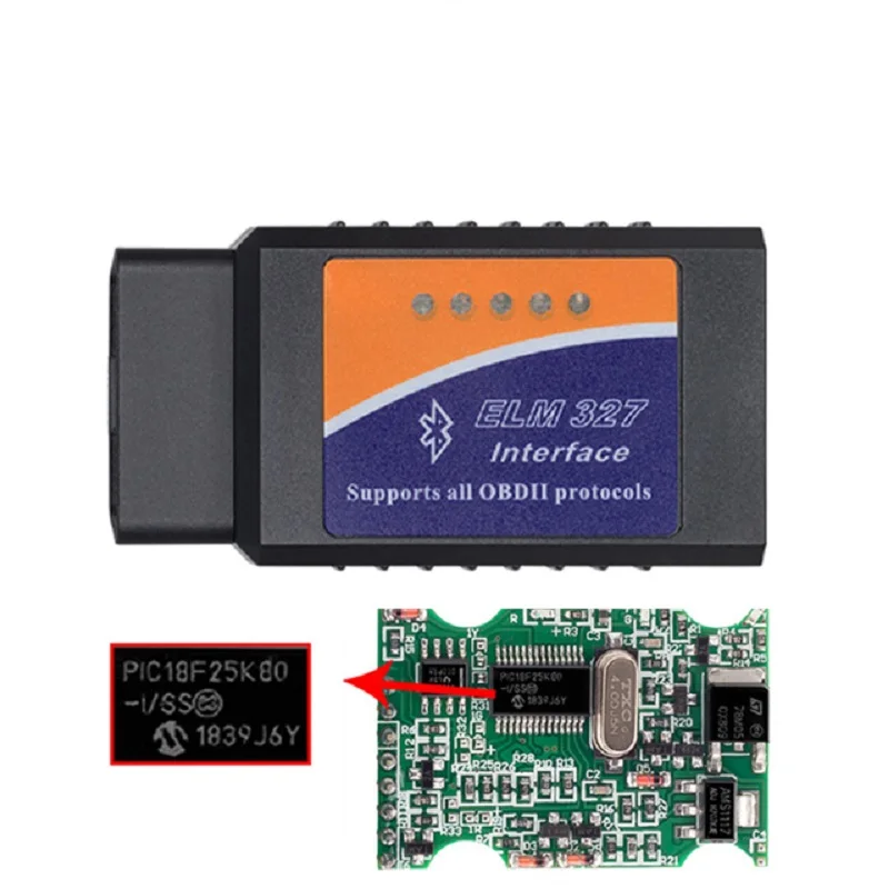 ELM327 Bluetooth V2.1 OBD2 сканер PIC18F25K80 автомобильный диагностический инструмент работает