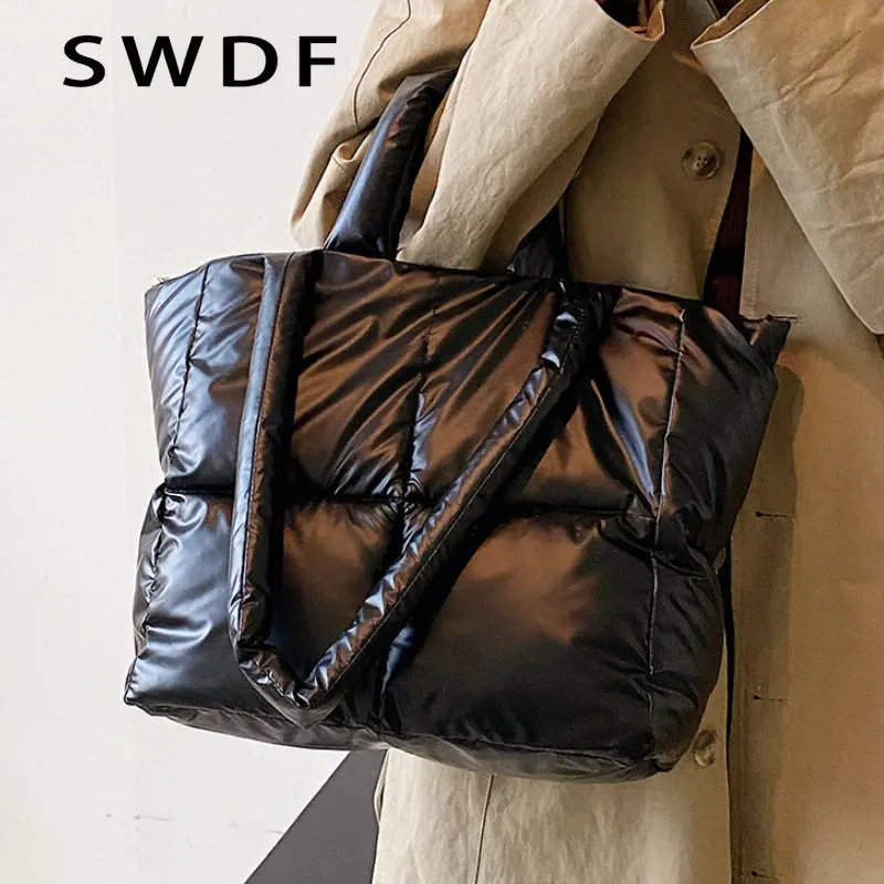 

SWDF Luxury Designer Handbag Large Tote Bag for Women 2023 Tend Simple High Capacity Solid Shoulder Side Bag Handbags and Purses