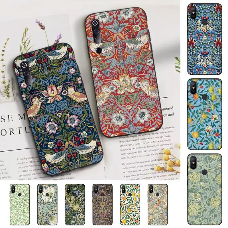 

William Morris Strawberry Leaves Phone Case for Xiaomi mi 5 6 8 9 10 lite pro SE Mix 2s 3 F1 Max2 3