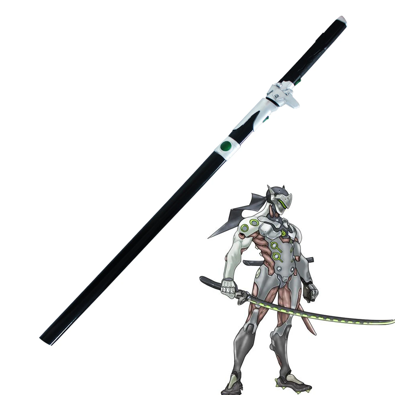 Косплей Overwatch 106 см игра Genji злый дух ножной нож Shimada Katana ролевая ПУ оружие Модель