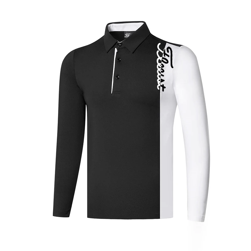2023 New Golf Clothing Long Sleeve T-shirt Men's Outdoor Sports Ventilation Dry and Sweat Wicking Moisture Absorption Golf Wear